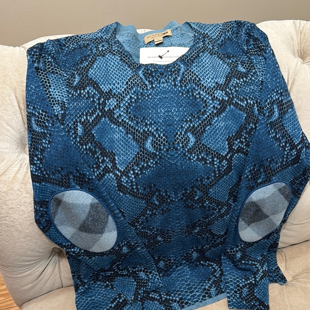 Blue Snake Print Sweater